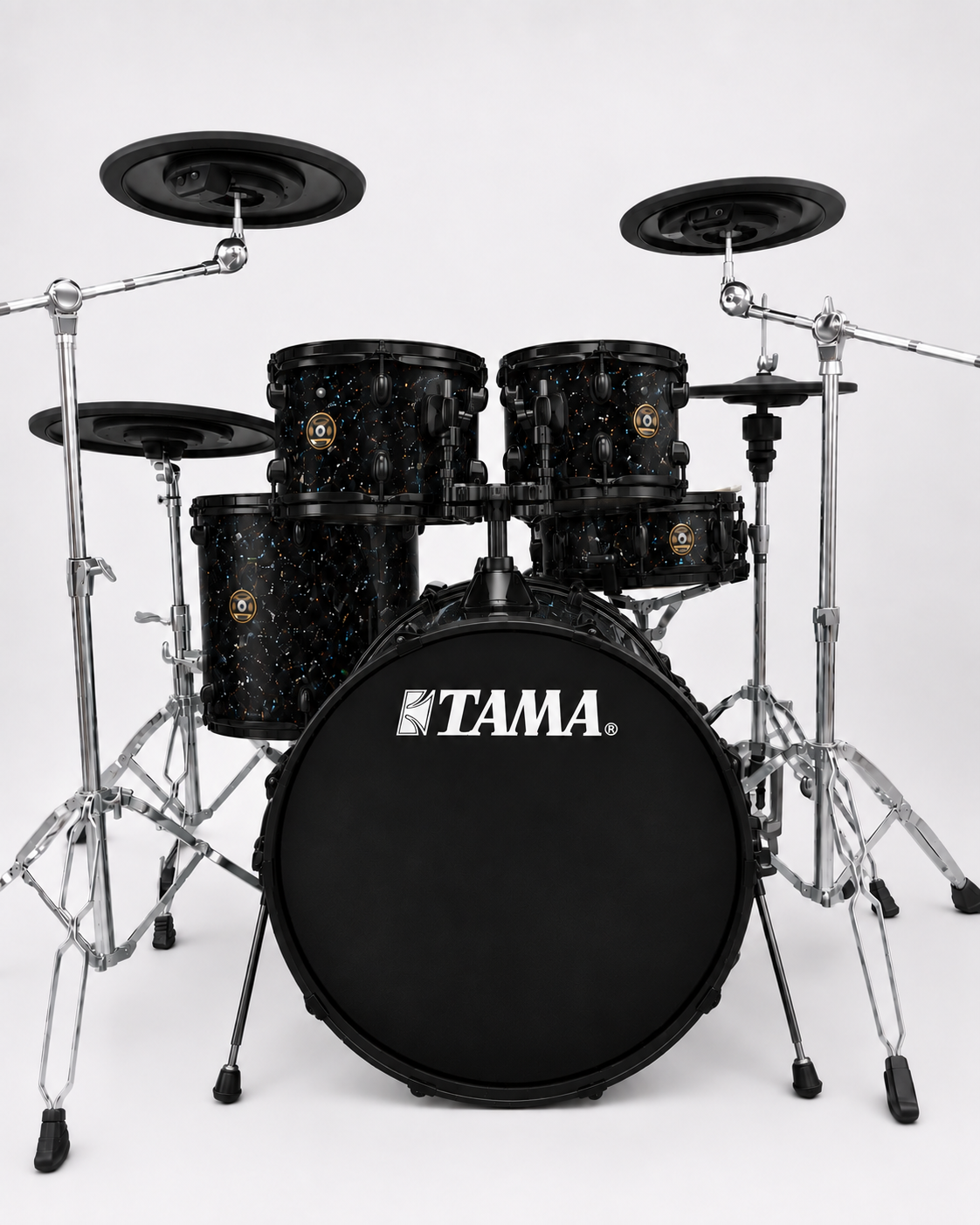 Black Glitter Glass - black hardware