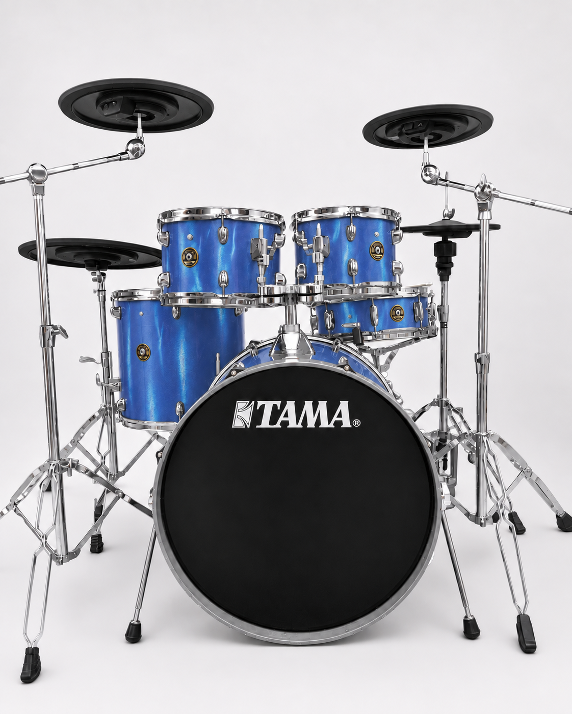 Blue Satin - chrome hardware