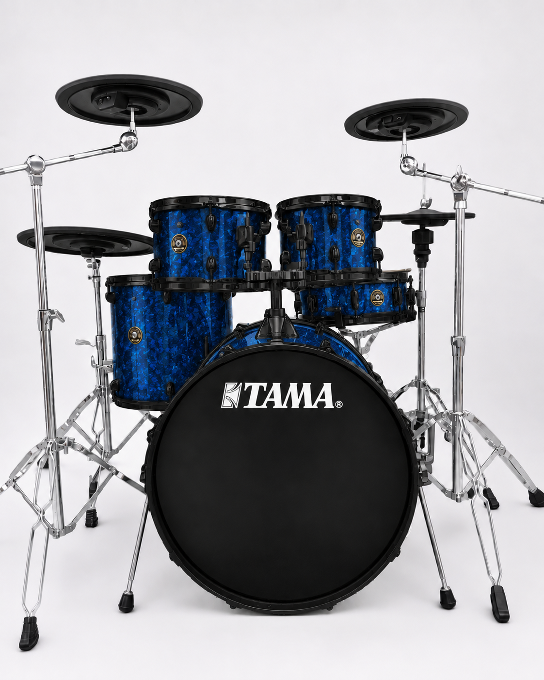Blue Glitter Glass - black hardware