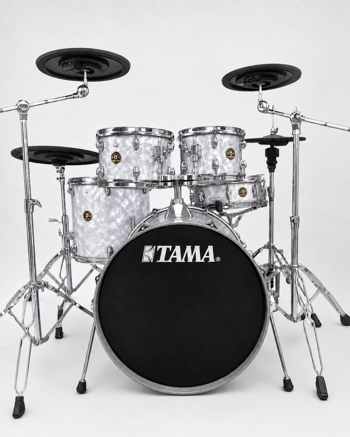 Blue White Pearl - chrome hardware