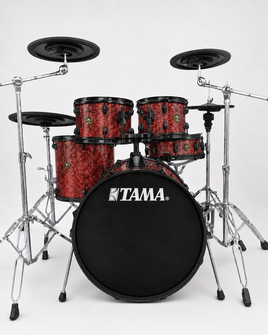 Pink Glitter Glass - black hardware