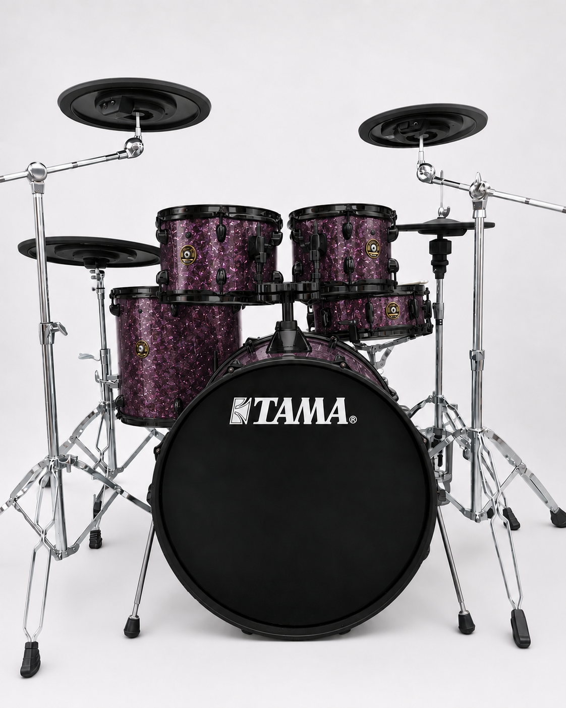 Purple Glitter Glass - black hardware