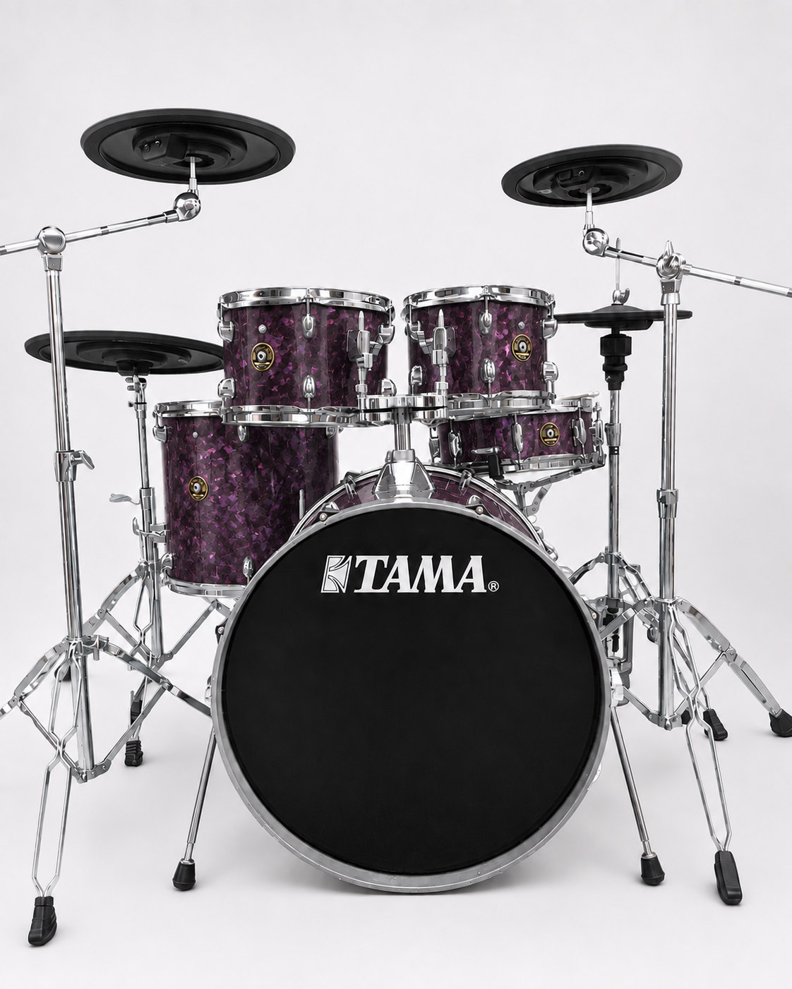 Purple Glitter Glass - chrome hardware