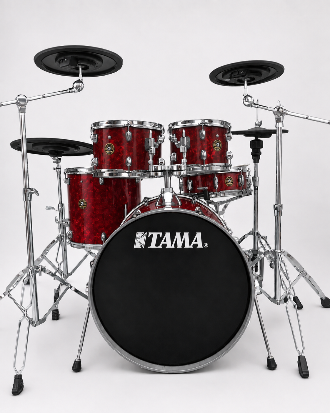 Red Glitter Glass - chrome hardware