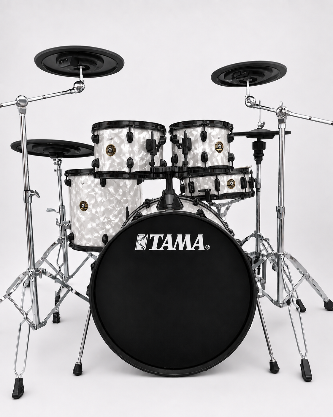 Small Pattern White Pearl - black hardware