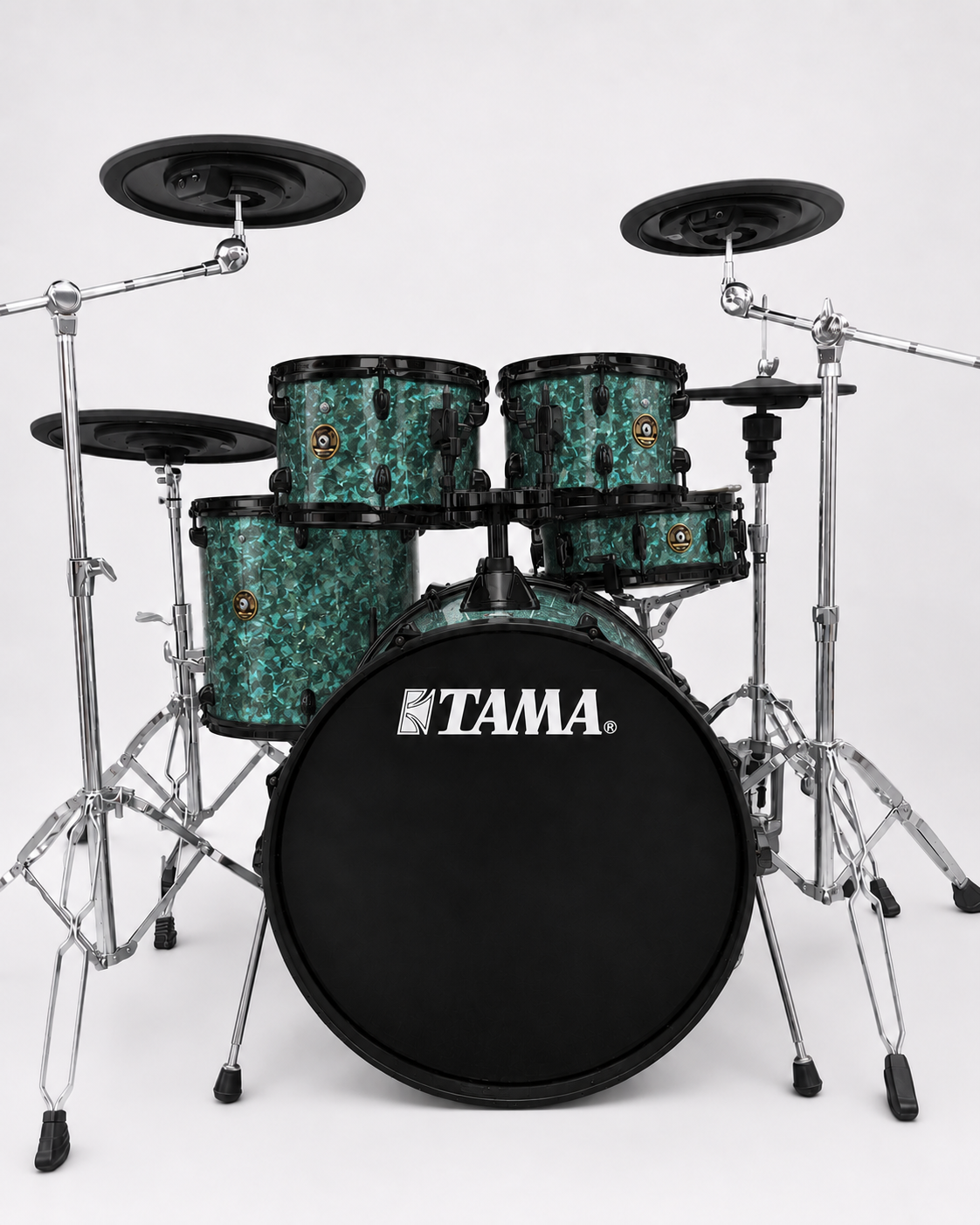 Turquoise Glitter Glass - black hardware