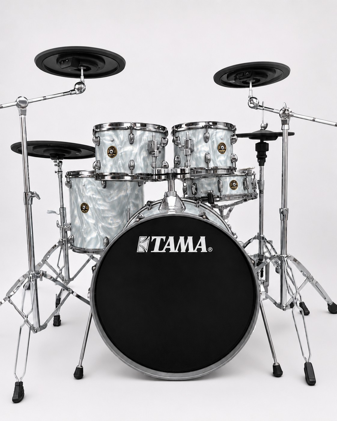 White Satin - chrome hardware