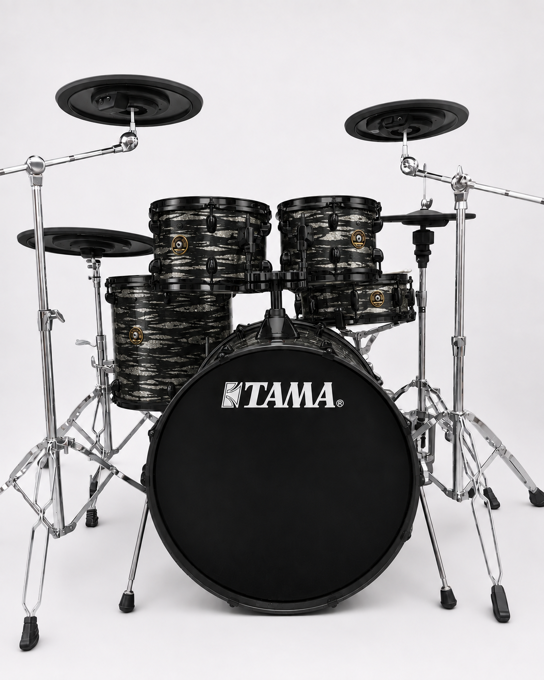 Zebra Glitter Glass - black hardware